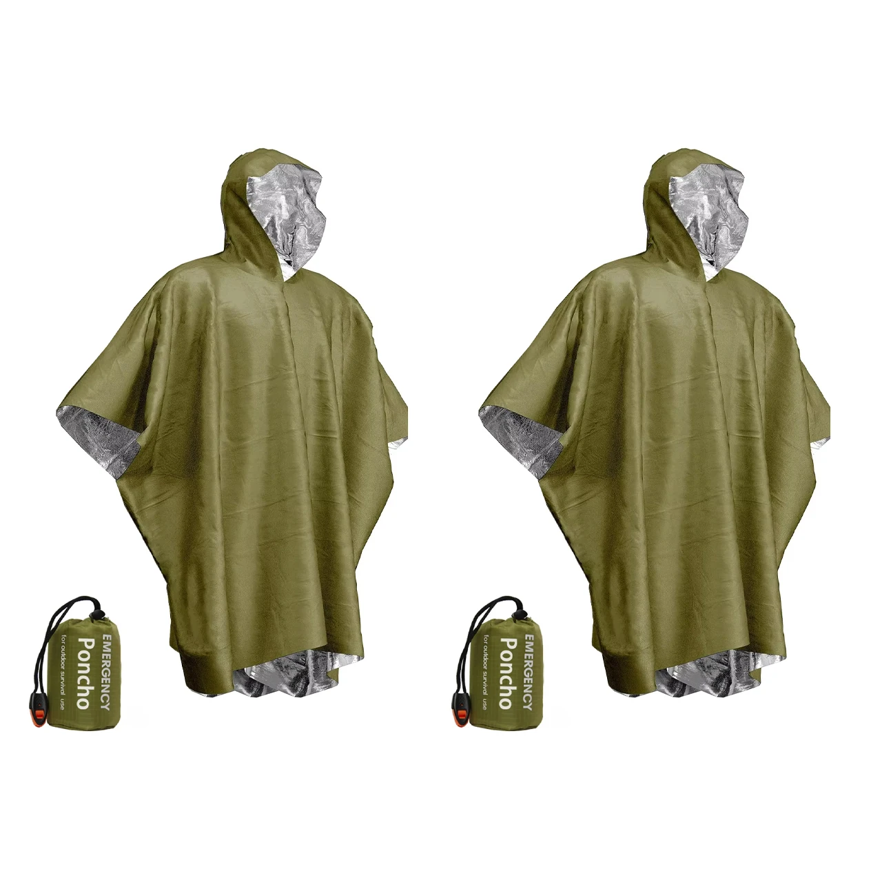 Waterdichte noodregenjas Aluminiumfolie Wegwerpponcho Warme thermische regenkleding Dekens Survival Tools Kampeeruitrusting - afbeelding 1