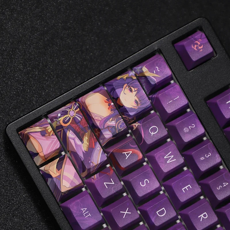 Genshin Impact Raiden Shogun 108 Key PBT DYE Sublimation CHERRY Profile MX Cross Axis Switch Keycap Mechanical Keyboard Gift