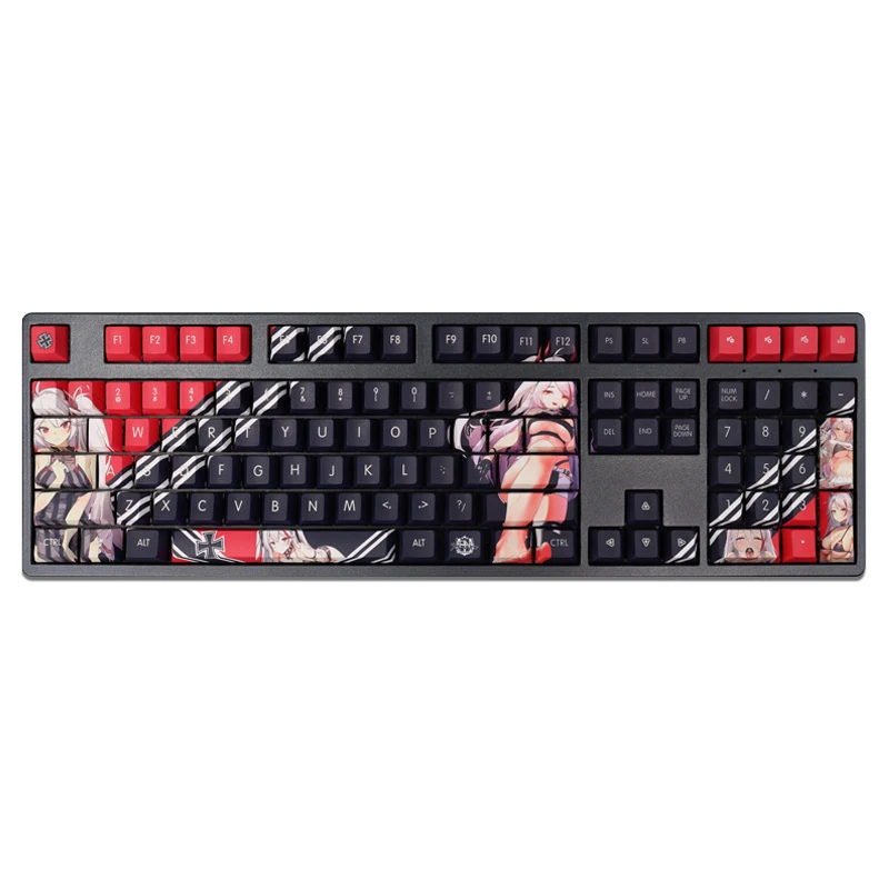 108 keys/set  azur jízdní pruh prinz eugen  anime herní děvče nestandartní PBT klíčenka třešeň profilu pro MX spínač DIY mechanická klávesnice