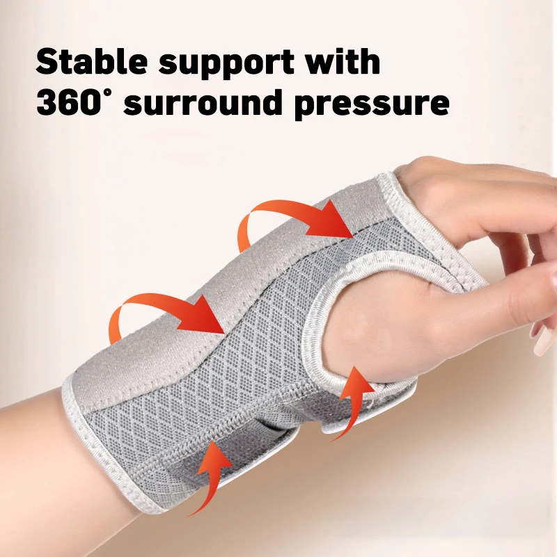 Wrist Brace for Carpal Tunnel Support Brace with Splints Hand Support for Arthritis Tendonitis Sprain Injuries Wrist Pain 1PC