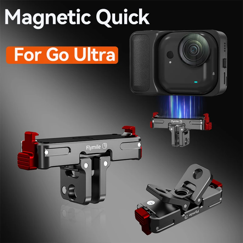 Adaptador de Base de liberación rápida magnética de aluminio para Insta360 Go Ultra montaje de expansión soporte de tornillo 1/4, accesorios de cámara