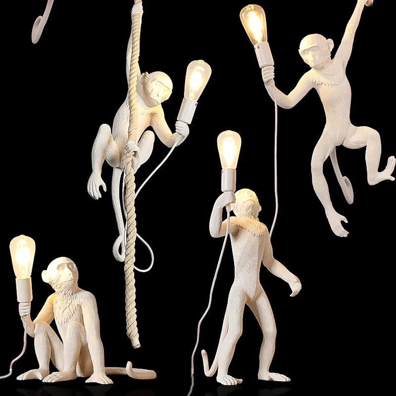 New creative monkey chandelier fun design art chandelier restaurant bar cafe hot sale