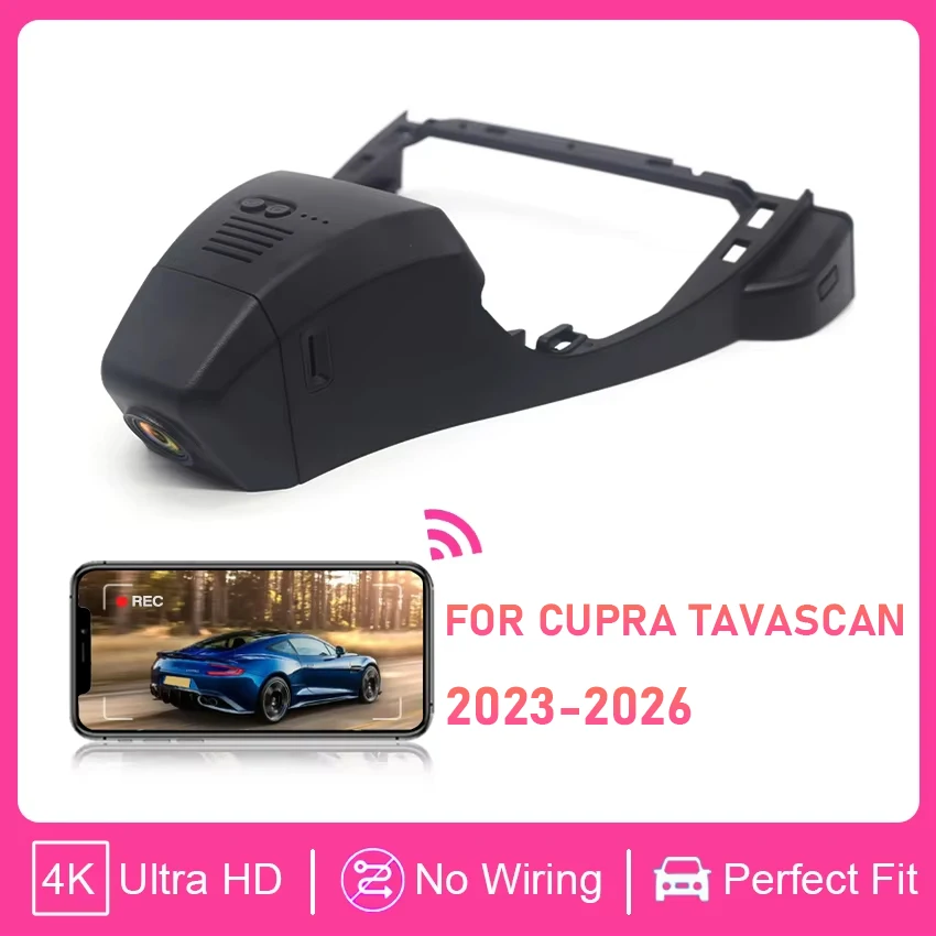 4K 2160P Dash Cam For Cupra Tavascan 2023-2026, For Volkswagen ID.UNYX ID UNYX /ID.4 ID 4  WiFi Car DVR Camera with Night Vision