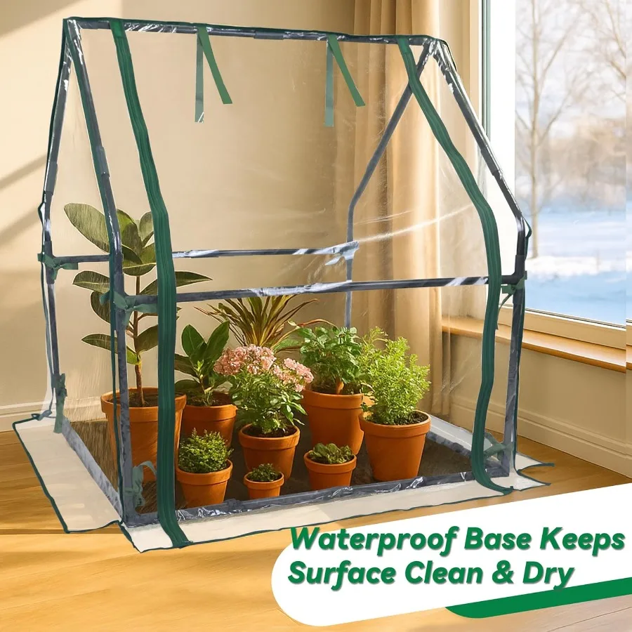 ガードゼン ミニ温室 室内用 防水底板付き 頑丈なポータブル温室 屋外用 種まき発芽に最適