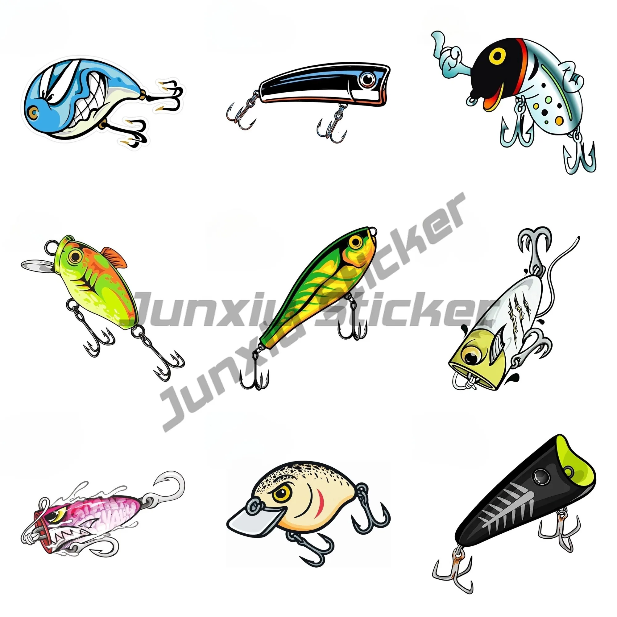 

Hook Fishing Car Stickers Fishhook Funny Design Windows Decals Occlusion Scratch Car Accessories