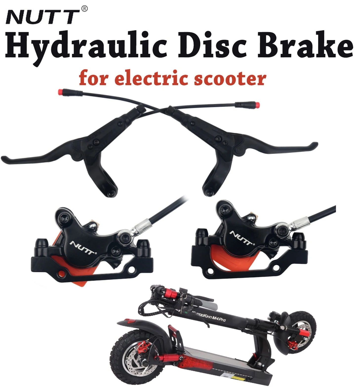 NUTT Electric Scooter Hydraulic Disc Brakes Right Side Install Caliper for Smartgyro crossover X2 PRO Zero 10E Kugookirin M4 pro