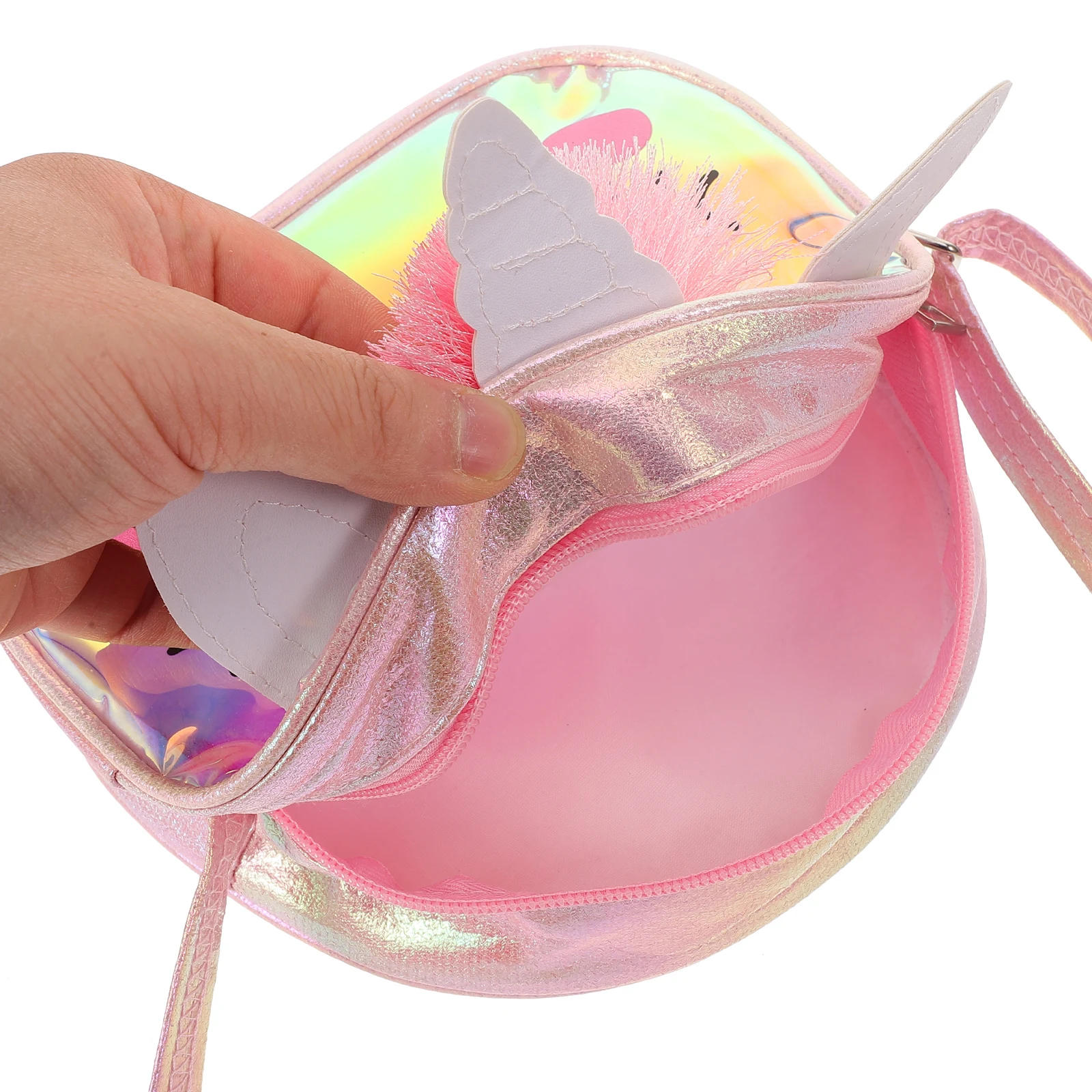 1 مجموعة أطفال طقم مجوهرات يونيكورن حقيبة كتف الكرتون الخرزة قلادة سوار حلقة القرط الفتيات طفل موضة متعة هدية