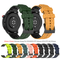 20 22mm Silicone Strap For HUAWEI WATCH GT 5 46mm Band GT 4 3 2 Pro 46mm 42mm WATCH 4 3 2 HONOR Magic Watch 2 GS 3i/SE Bracelet