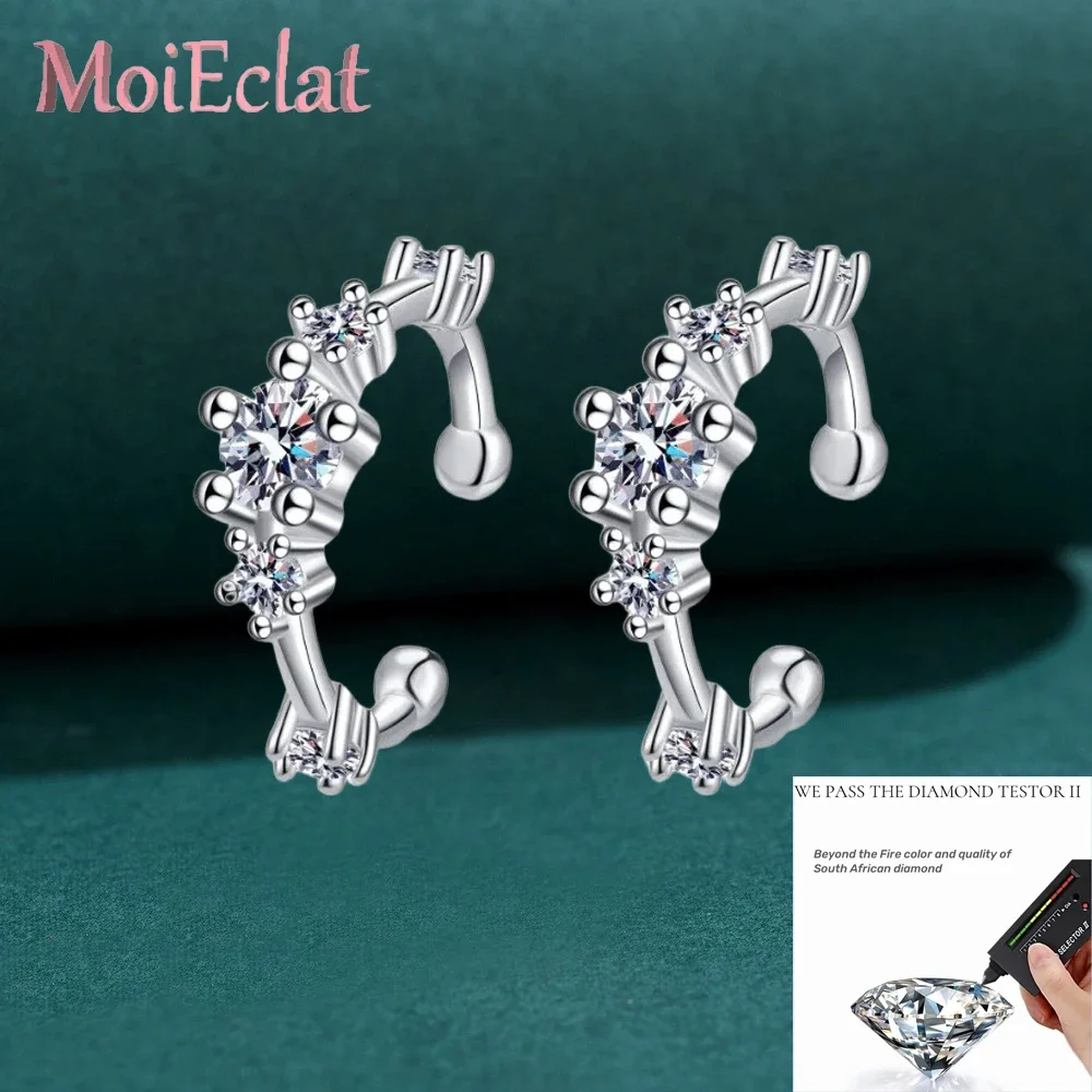 

Women Clip Earrings, Wedding Fine Jewelry, PT950 Platinum, 0.64CT Moissanite Diamond, Engagement Girlfriend Birthday Gift