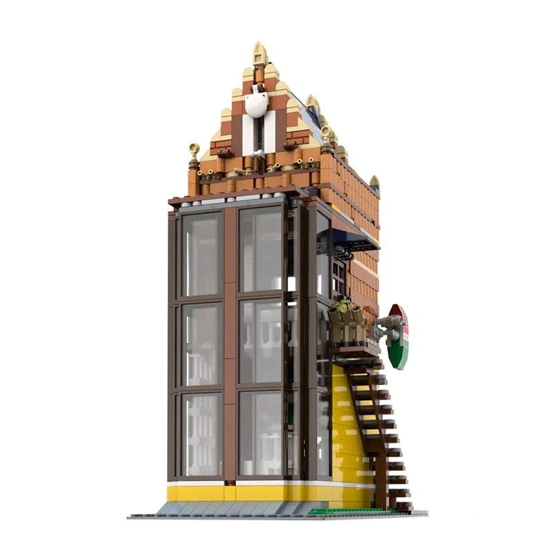 1496pcs MOC Pizzeria Gemodulared Model bouwstenen Architectuur Monteren speelgoed DIY creatief idee kerstcadeau Baksteen Verjaardag