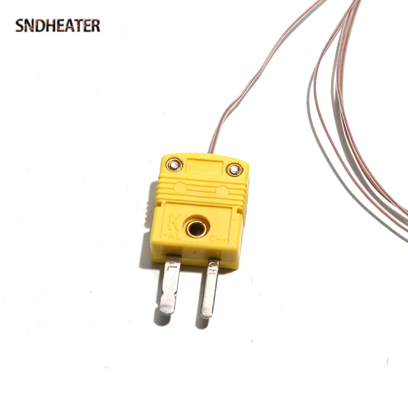 SNDHEATER Thermocouple Type K Bendable Sensor Wire TT-K-30-SLE 0.5M 1M 2M 3M High Temperature Measuring Test Line with Plate