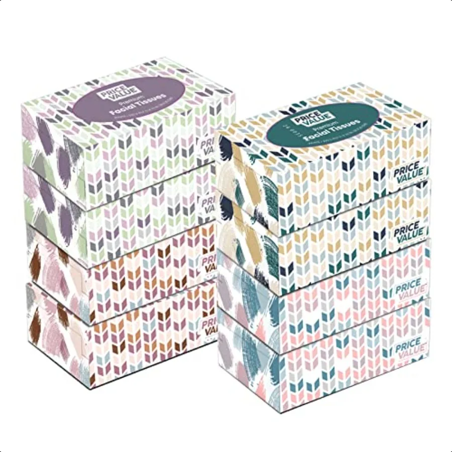 

Facial Tissues boxes 230 Sheets Per Box 8 Boxes. Premium Soft Gentle and Durable in A Stylish Box 1840 Sheets