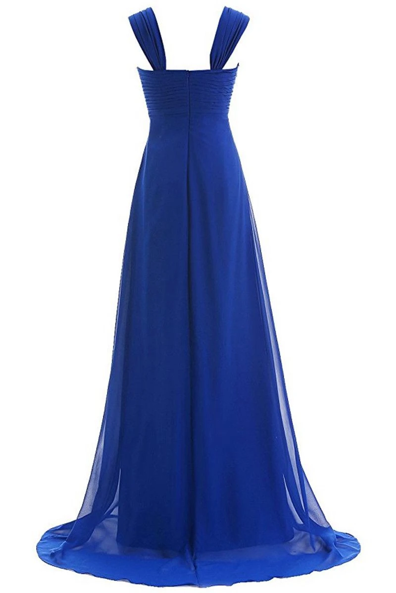 ANGELSBRIDEP Royal Blue Vestido Longo abito da sera berretto spalla perline una linea Chiffon A buon mercato occasioni speciali Pageant Prom Gown