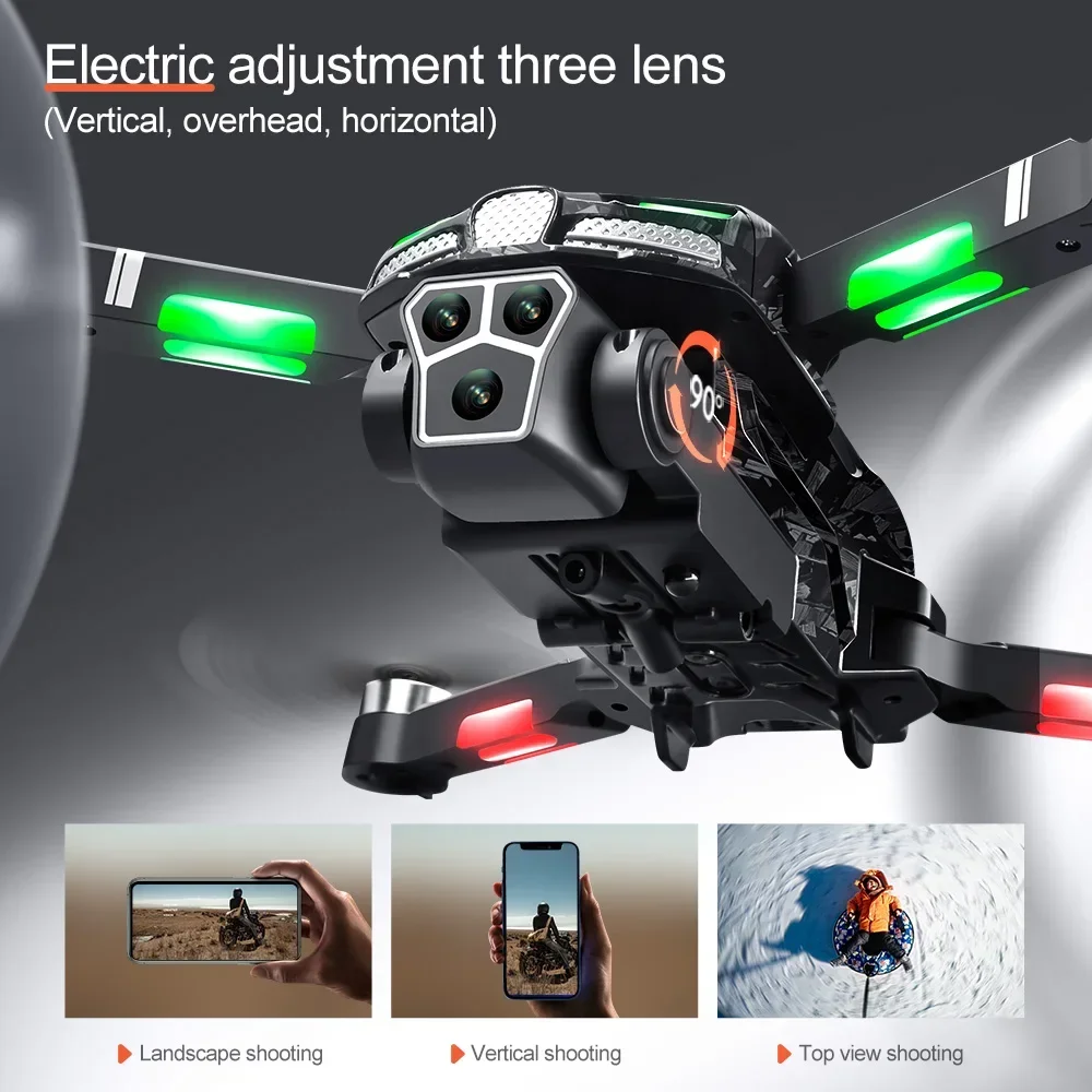 V186 Professional Drone 8K With Three Camera 5G WIFI Smart Four-Sided Obstacle Avoidance FPV Brushless Motor RC Quadcopter Drons