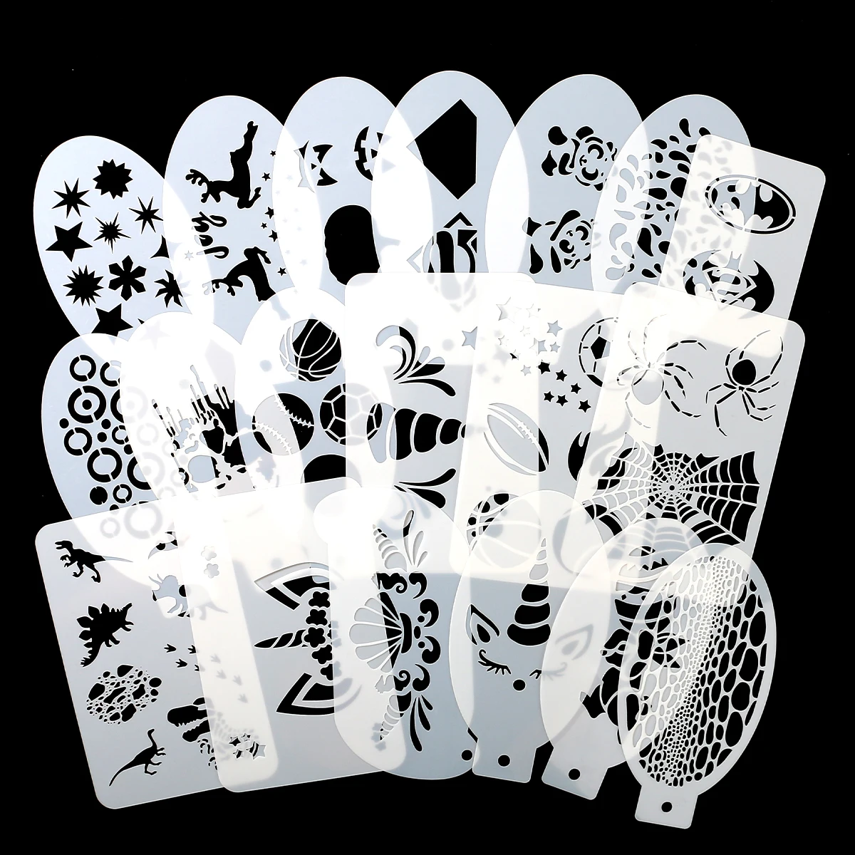 

8pcs Reusable Face Paint Stencils for Body Art Painting Halloween Party Makeup Temporary Tattoos Stencils