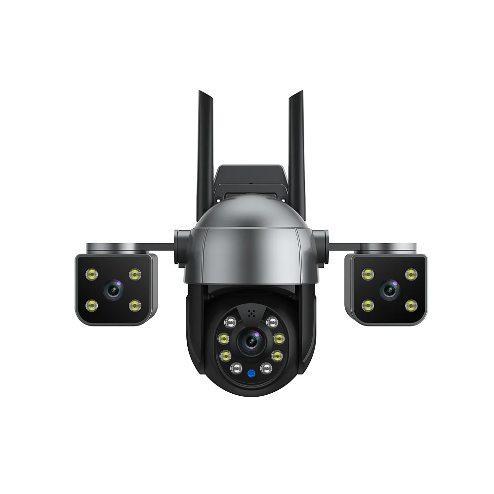 Tri-eyes 6MP Smart Camera with Two fixed lenses Manual Rotation 700 Degrees Bluetooth network Connection for Different Scenes