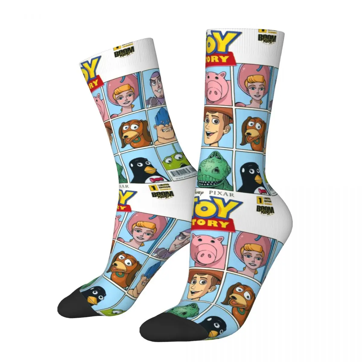 Pixar Panels Toy Story Stockings Buzz Lightyear Printed Retro Socks Winter Anti Sweat Socks Men's Skateboard Breathable Socks