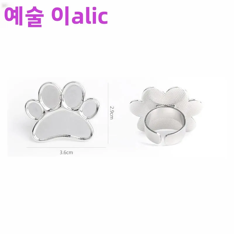 Cute round Footprint Mini Nail Art Color Palette with Finger Ring Design UV Gel Painting Mixing Tool for Manicure
