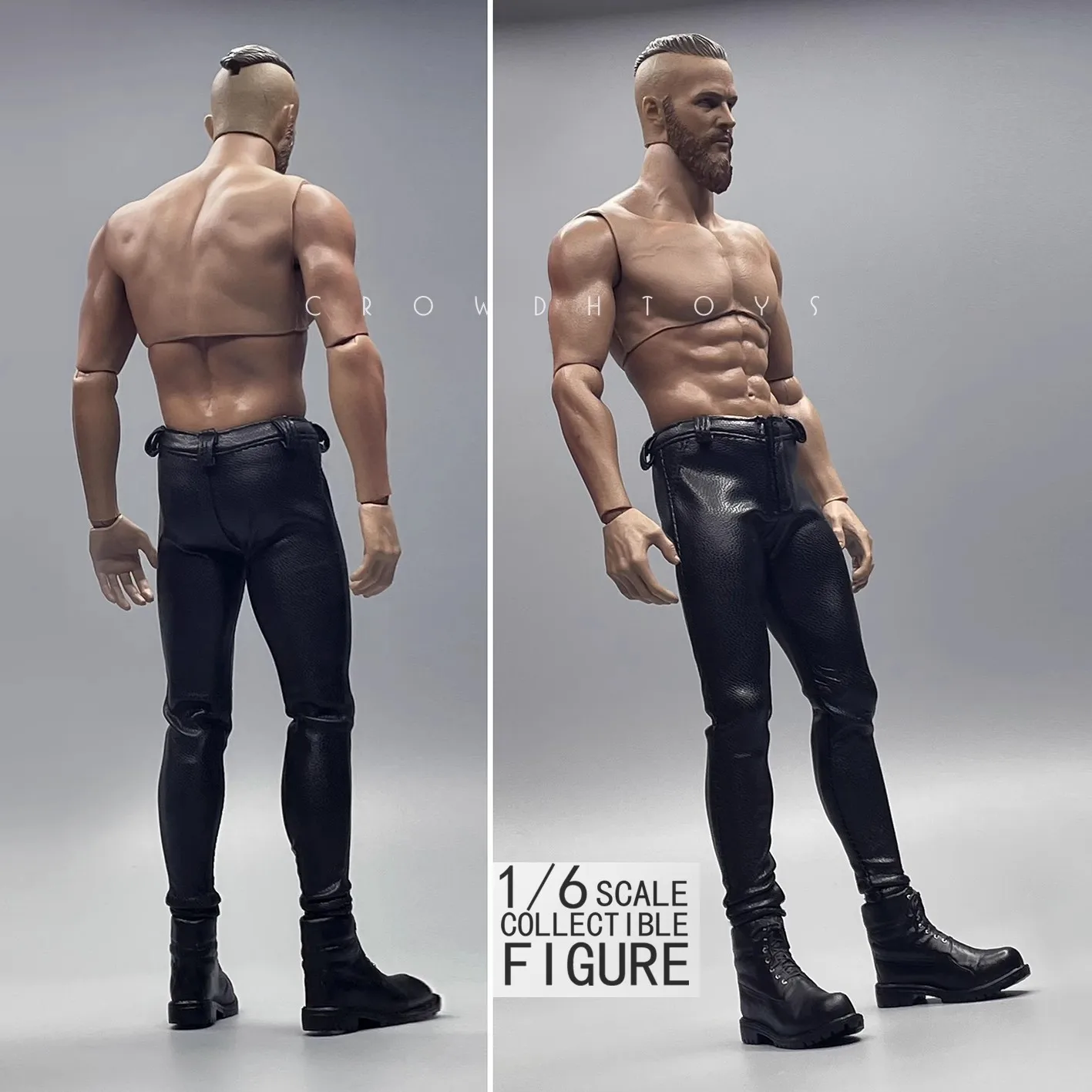 

CROW DH TOY 1/6 Scale Trend Soldier Doll Accessories Tight Black Leather Trousers with Stretch Model for 12" Male Action Figure