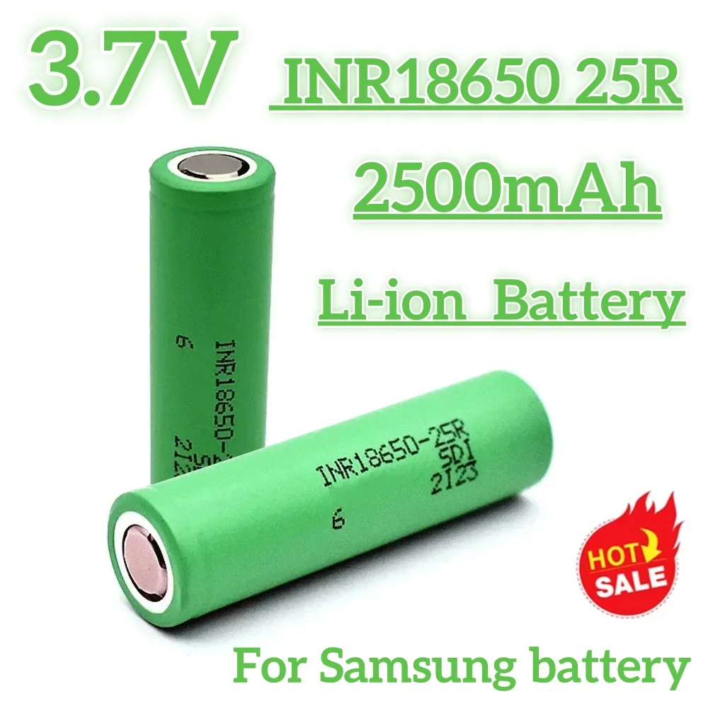 

100% Original INR18650 25R 1865 2500Mah 3,7 V 18650 Batterij Lithium-Oplaadbare Batterijen Hoge Stroom Ontlading 20A Power Cell