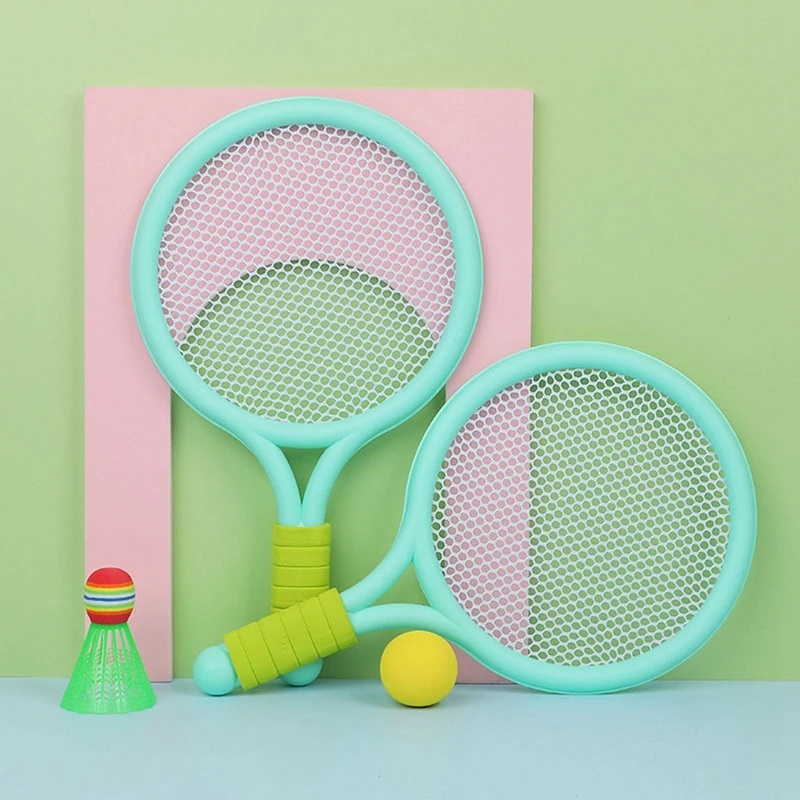 1 Juego de Mini raqueta de bádminton para deportes al aire libre de Color verde, raqueta de playa para niños, duradera en uso