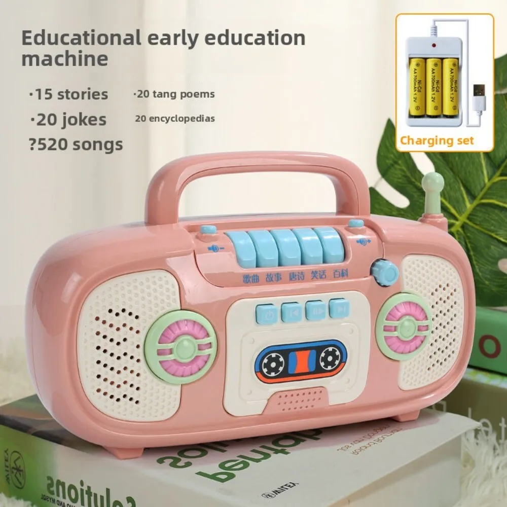 Máquina educacional recarregável de aprendizagem para bebês, brinquedo de história musical para crianças de 6 meses e 1 ano de idade, diversão para desenvolvimento inicial