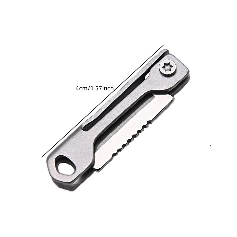 1Pc Outdoor Camping Supplies Stainless Steel Folding Knife Mini Square Head Multi-function Pocket Knife Keychain Pendant