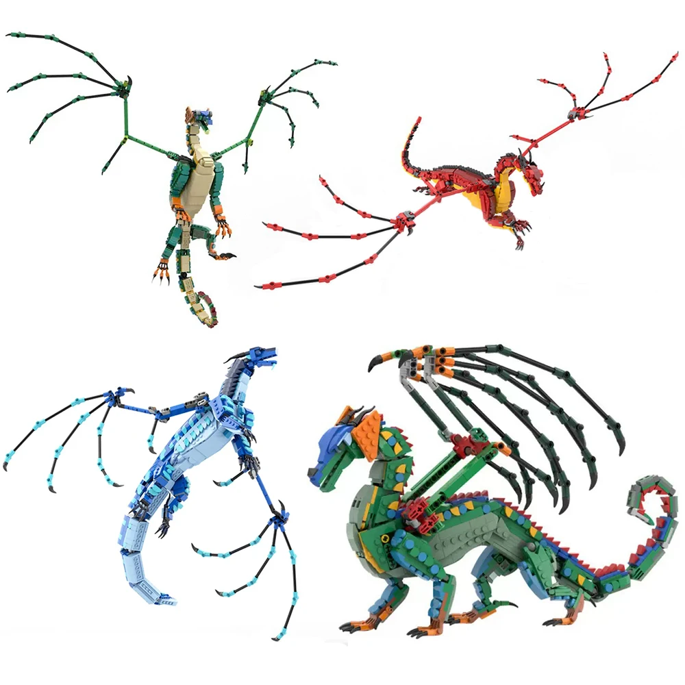 

MOC RainWing Building Blocks Set Animation Wings of Fire Magic Flying Dragon Model Brick DIY Assembly Toy Birthday Children Gift