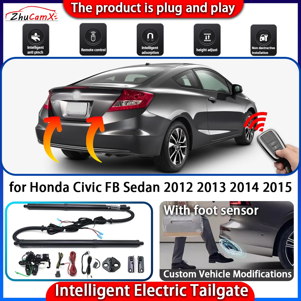 

ZhuCamX Smart Powered Tailgate System for Honda Civic FB Sedan 2012 2013 2014 2015 Automatic Intelligent Trunk Lift Control Kit