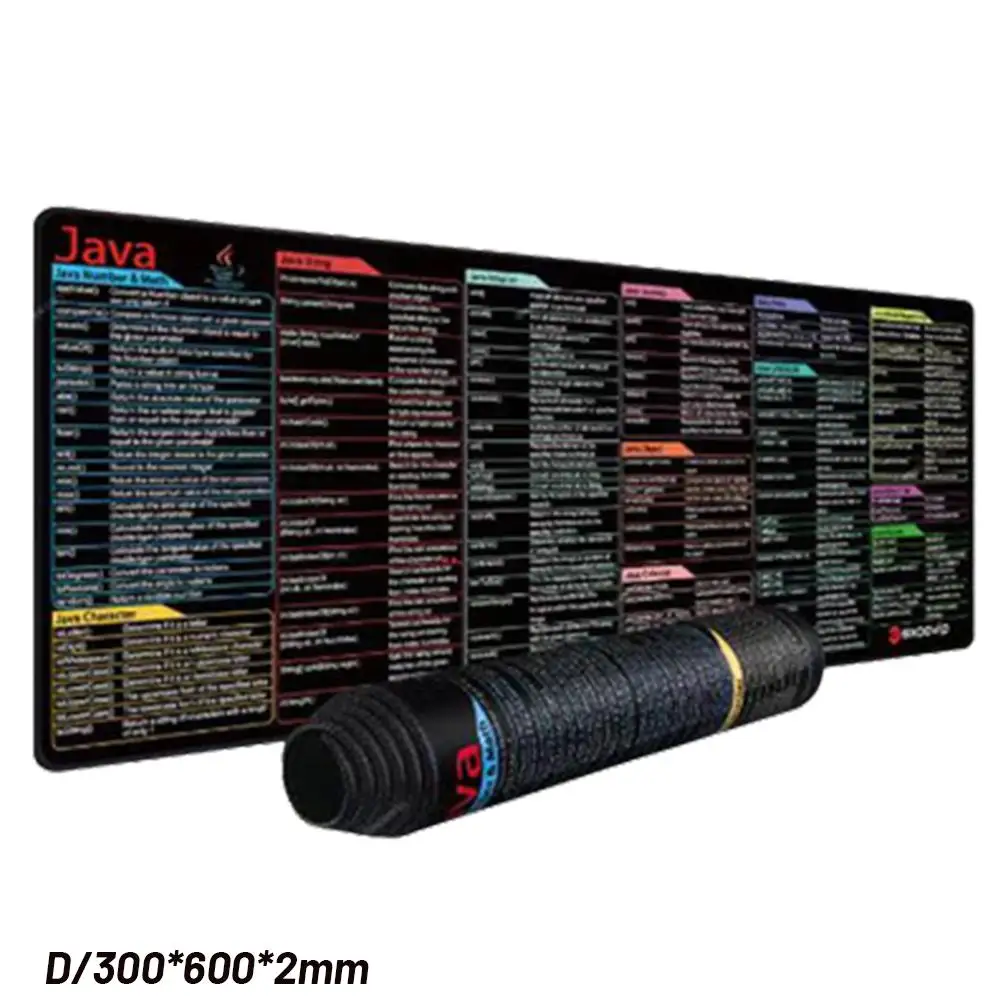 For Python Java Shortcuts Mouse Pad Stitched Edge Non-Slip Rubber Base Office Mousepad Large For Laptop Computer Home Porta N4U8