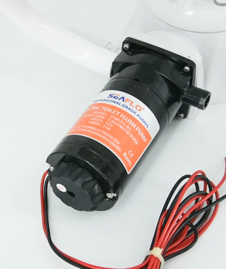 12V Horizontal Toilet Mashing Sewage Flushing Pump Equipped with Electric Flushing Pump Flexible Impeller Open Flow 18.9LPM
