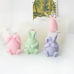Easter 3D Rabbit Silicone Candle Mold DIY Easter Egg Crystal Decor Animal Painting Plaster Gift Aromatherapy Candle Making Mould