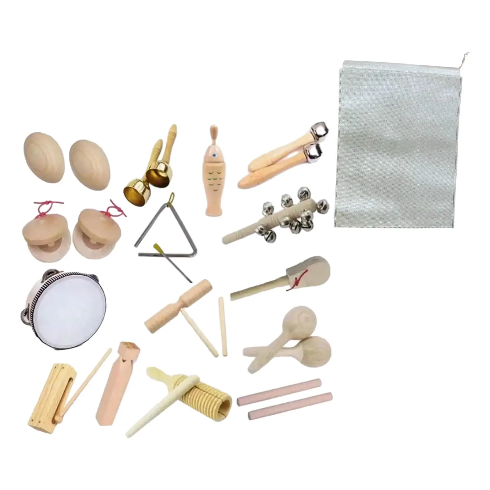 15Pcs Kids Musical Instruments Set Educational Early Learning Portable for Boy Girls Musical Toys Set Percussion Instruments