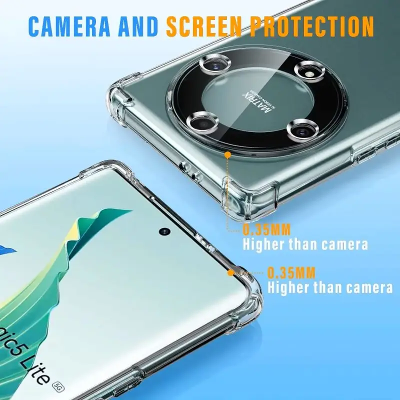 Airbag Shockproof Transparent Silicone Case For Honor Magic 3 4 5 6 Pro Lite Ultimate X8 X9 X8A X9A X9B 5G Soft TPU Phone Cover