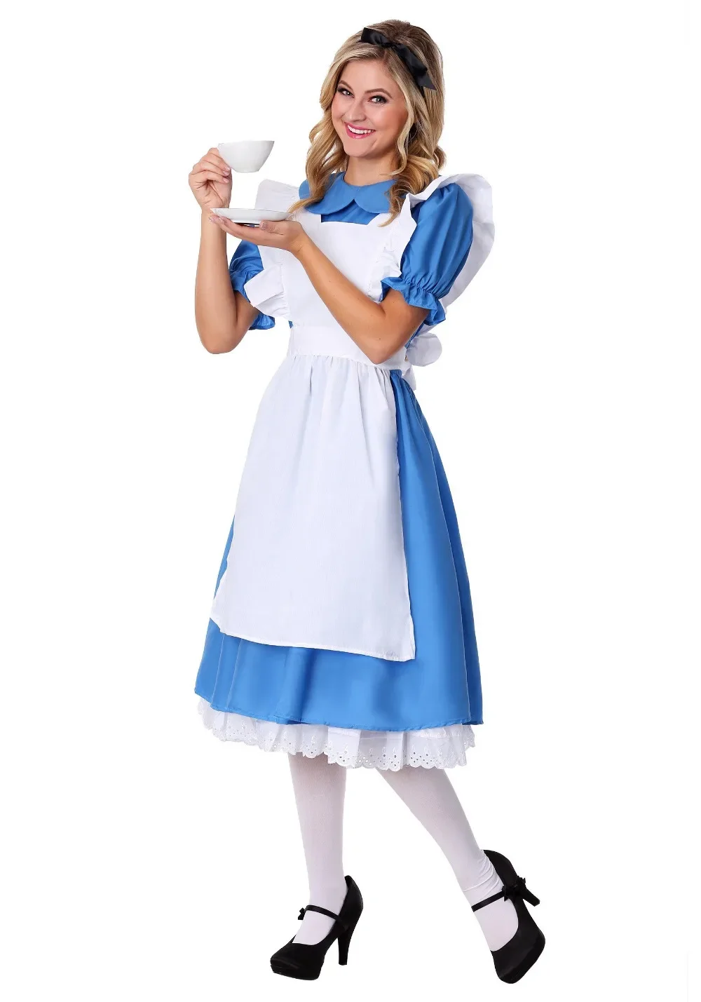 Blaues Damen-Kostüm für niedliche Dienstmädchen-Cosplay, Halloween-Karneval-Party-Kleid für Erwachsene, inspiriert von Alice im Wunderland, Anime-Kostüm 2026 – Detail 2