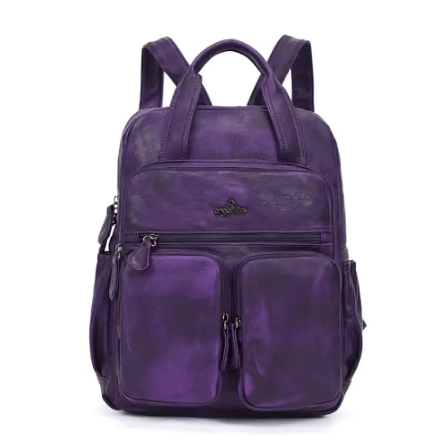 

Backpack Purse for Women Soft Washed Leather Multi Pocket Casual Travel Backpacks…