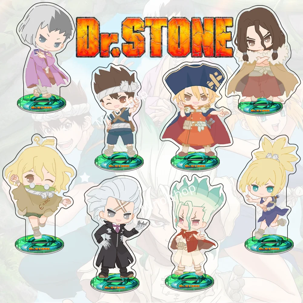 Anime Dr. Stone 10CM Senku Ishigami Kohaku Acrylic Stand keychain Cute Figure Model Desk Decor Collect gifts