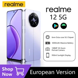 Realme 12 5G 8GB+256GB 6.72'' Android Smartphone, Dual-SIM, 48MP 5000 MAh, EU Charger