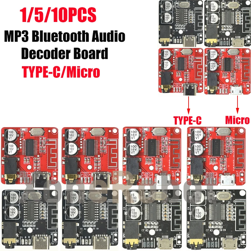 yZ[z1/5/10  DIY Bluetooth I[fBIV[o[{[h Bluetooth 5.0 MP3 J[I[fBI{[hXeIyW[ 3.7-5V