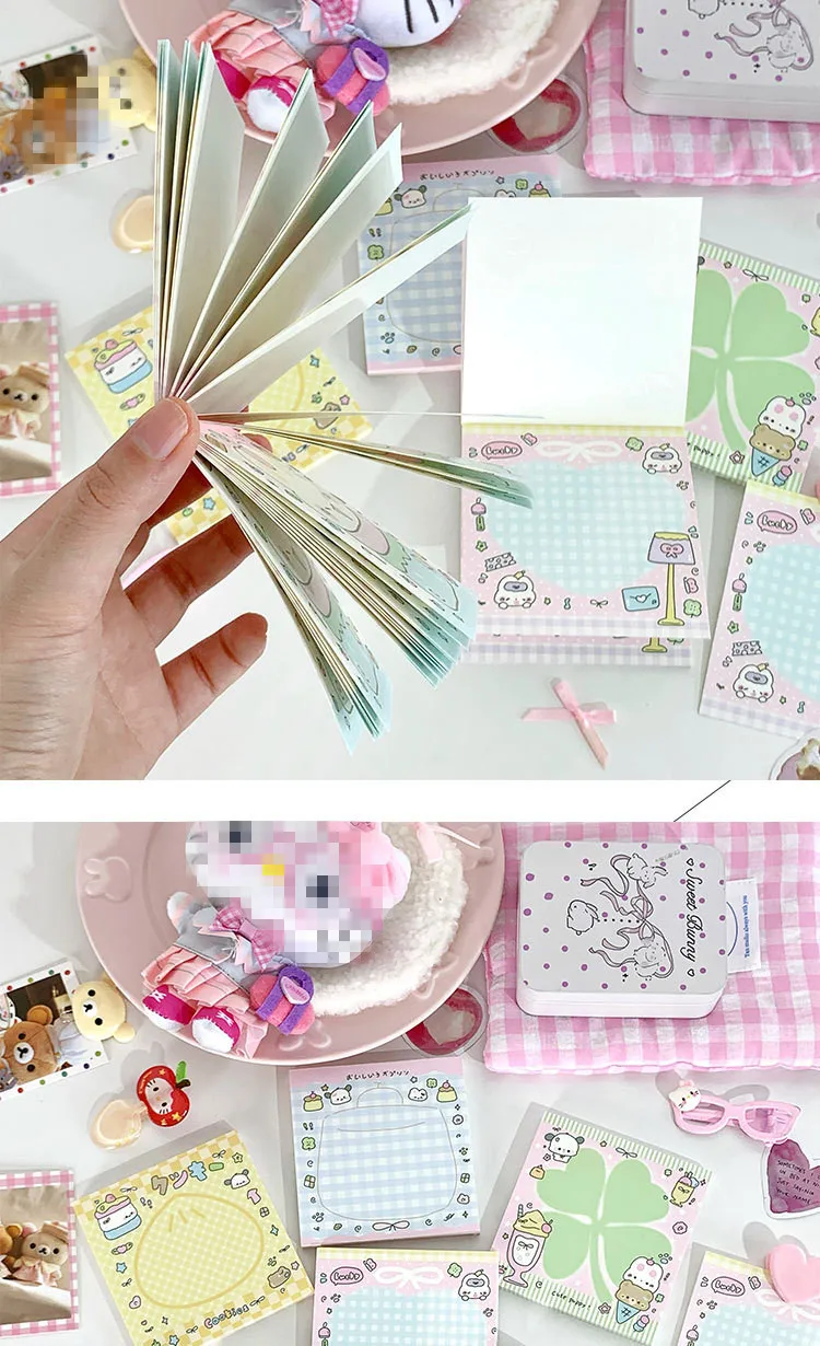 MINKYS 50 Blatt Kawaii Vierblättriges Kleeblatt, Notizblöcke, Papier, To-do-Liste, Tagebuch, Notizpapier, DIY-Material, Schreibwaren – Detail 10