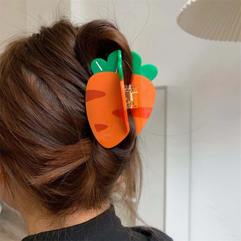 Fashion Waterproof Fruit Shark Clip Korean Style Hairgrips Acetic Acid Hair Claw Pitaya Gourd Acrylic Hair Accessories Women