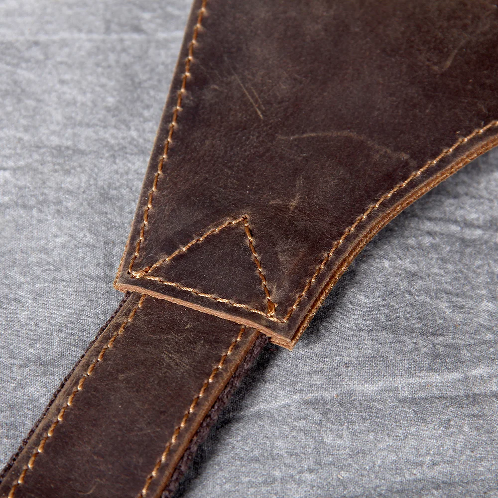 S.WORKER Brusttasche aus Vollnarbenleder für Herren, Umhängetasche aus echtem Leder für Herren, Vintage Retro Freizeittasche – Detail 15
