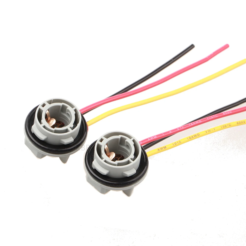 2x BAY15D P21/5W Bulb Holder Brake Light Socket Adapter Wiring Harness Accessories
