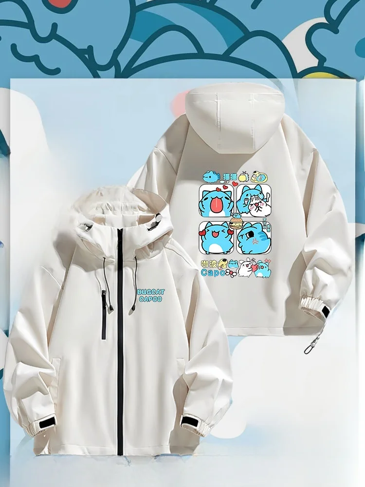 

Куртка с капюшоном в стиле Worm Cabeo, водонепроницаемая, из полиэфирного волокна, с длинными рукавами, на молнии, молодежная, модная, стильная