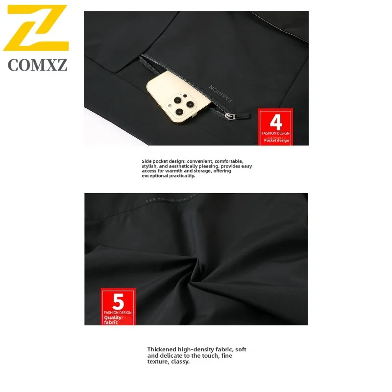 COMXZ الرجال الحشو معطف المضادة للتجاعيد منتصف العمر الدافئة التزلج السفر فضفاضة سميكة الثلوج سترة منفوخة يندبروف الشارع جواكت شتوية