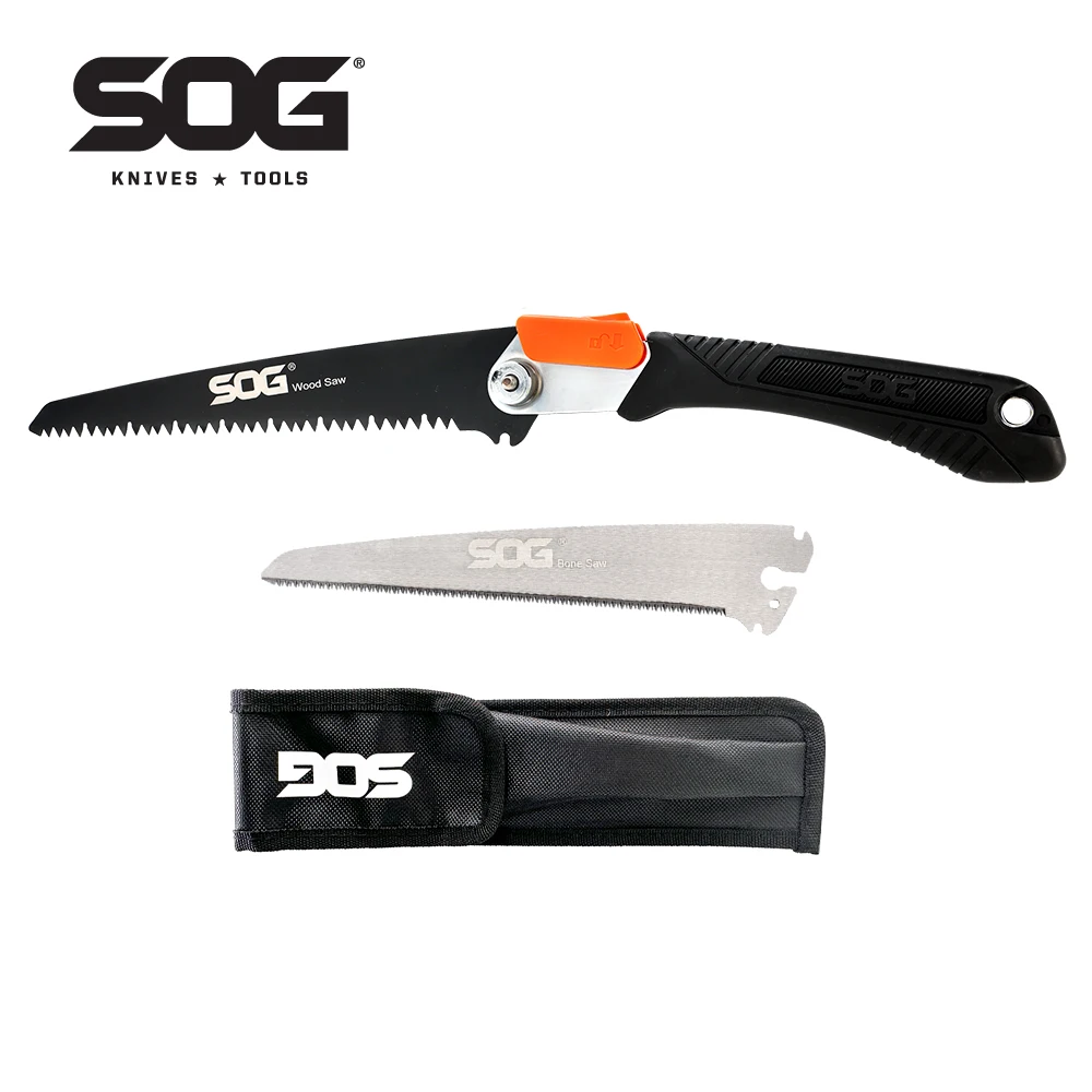 

SOG Folding Saw Woodsaw Portable Hand tools Woodworking with 8.25-inch detachable blades compact Outdoor Camping Equipment-F11BN