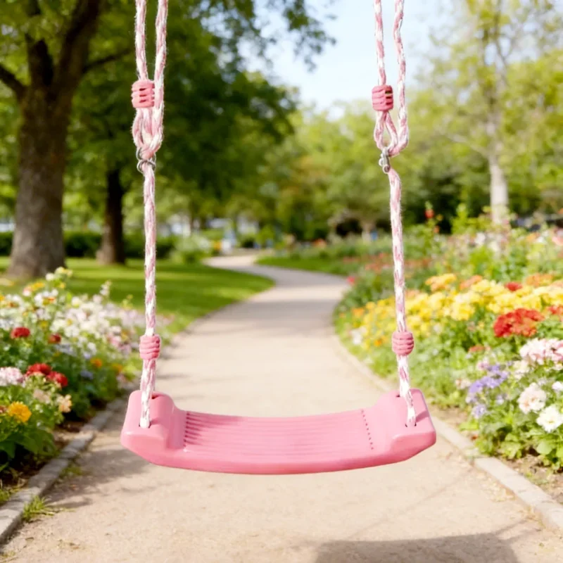 Children's Swings with Adjustable Ropes Indoor Outdoor Family Game Durable Hanging Chair Curved Board Swing Kid Sensory Training