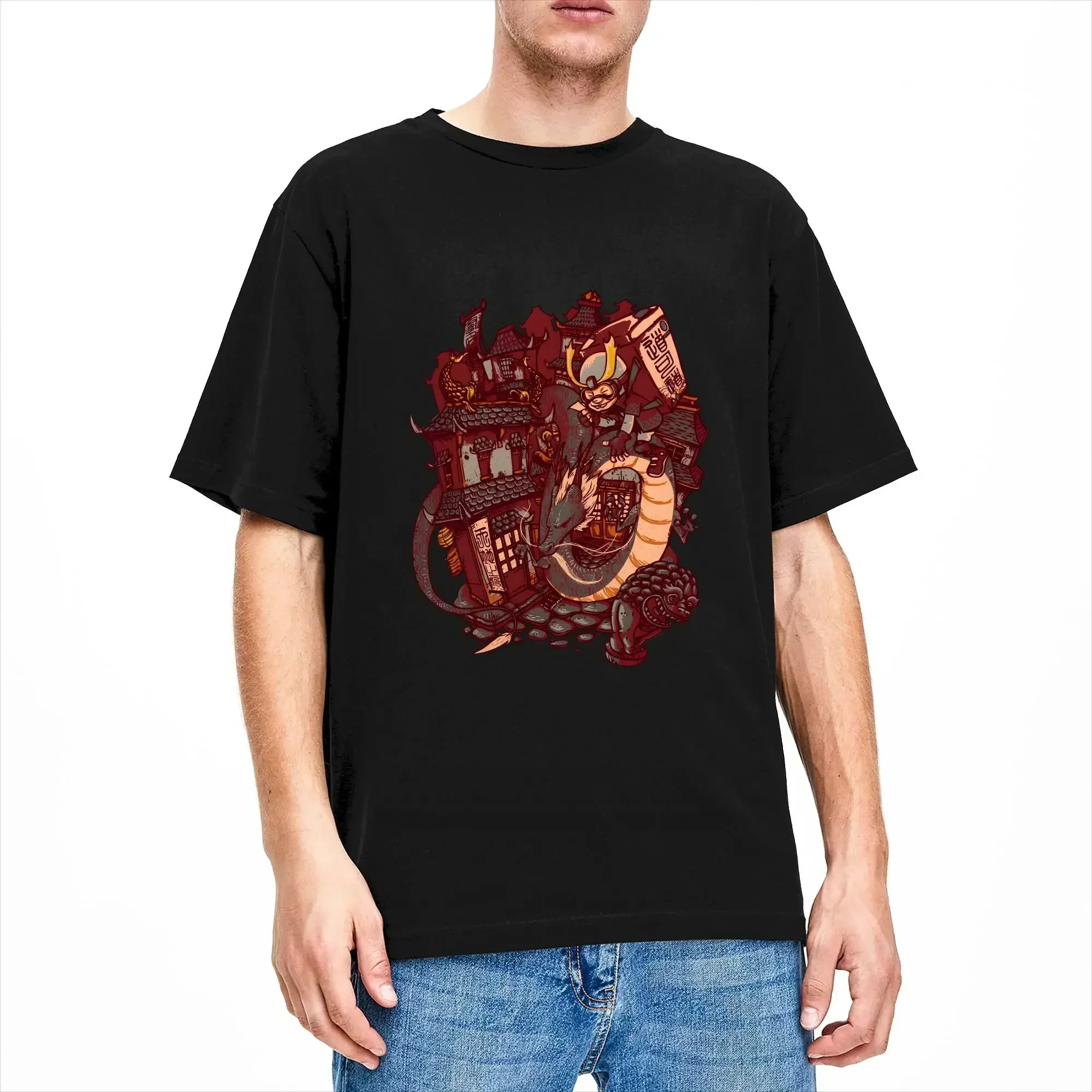 Men's Cartoon Dragon Tales T Shirts  Cotton Clothing Fashion Short Sleeve Crewneck Tee Shirt Gift Idea T-Shirt