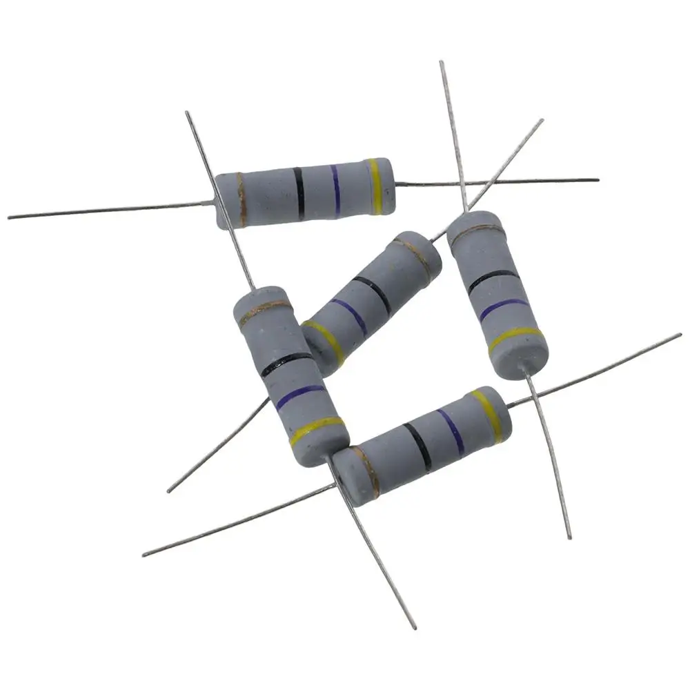 

Metal Oxide Film 47 Ohm Resistor Durable 5W 5% Tolerance Resistors Flame Proof Lead and Experiments