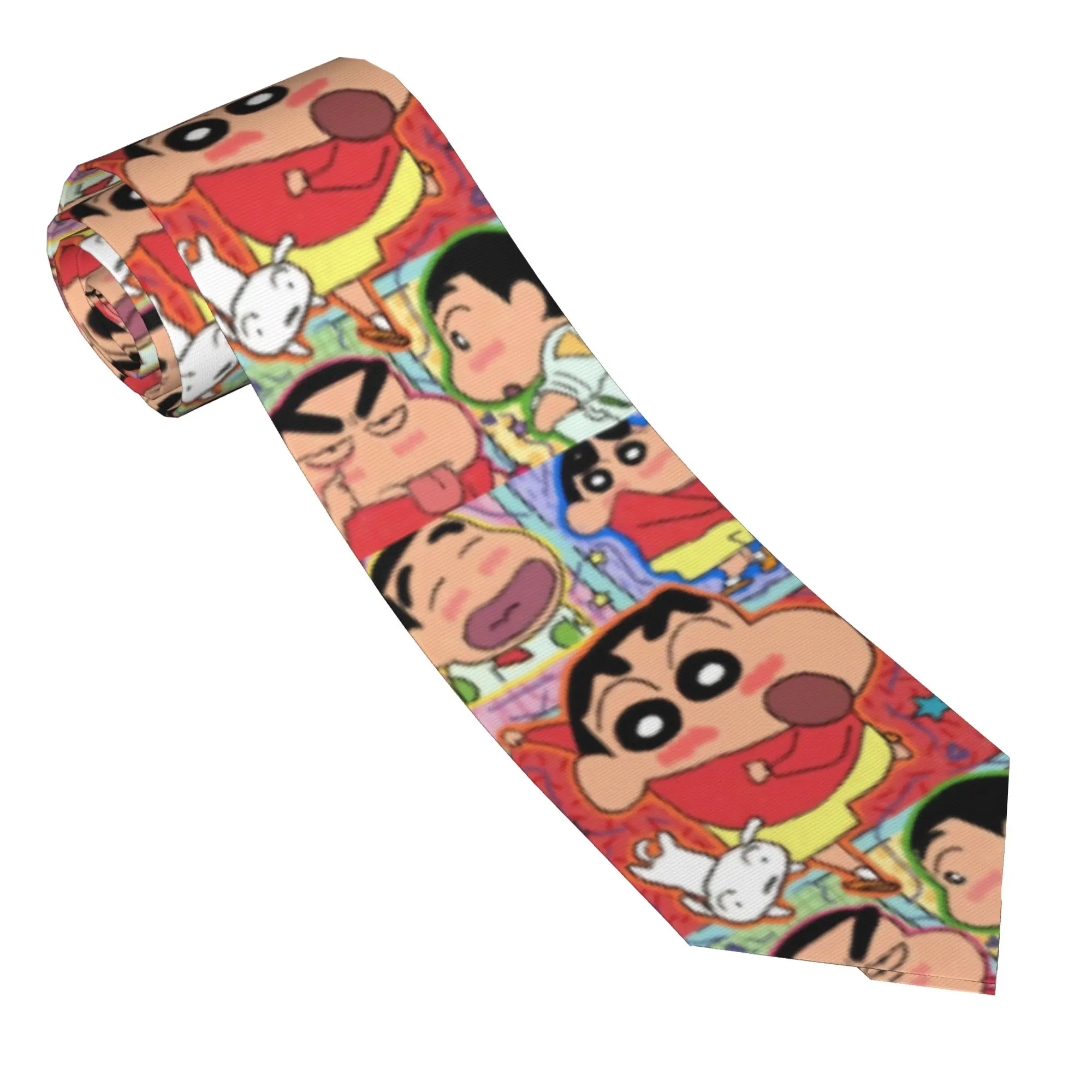 Shinchans Lovely Cartoon Neckties Men Women Polyester 8 cm Wide Neck Ties for Mens Daily Wear Gravatas Wedding Accessories Party